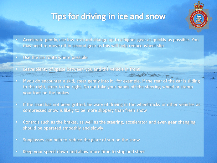 tips for driving in ice and snow list