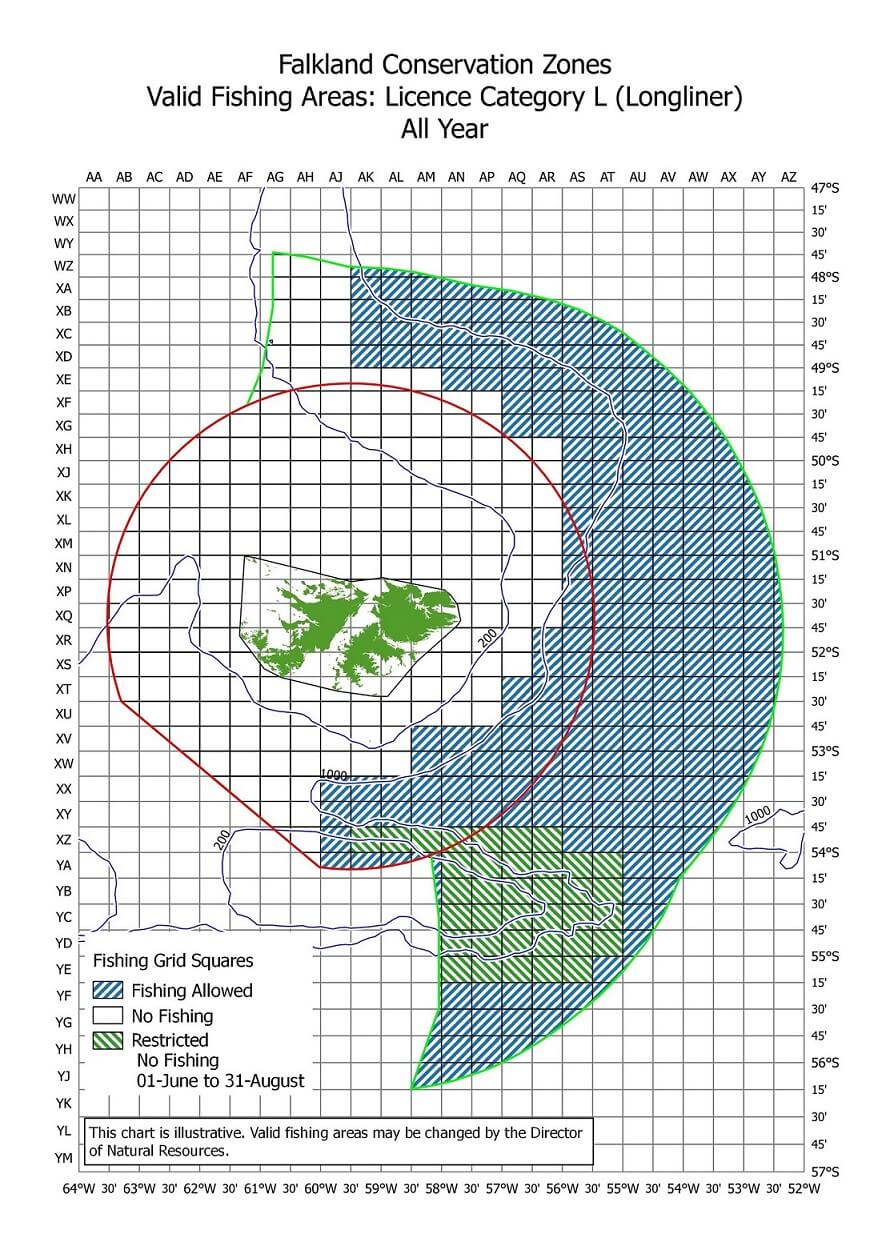 Falkland Conservation Zones Valid Fishing Areas: Licence Category L (Longliner) All Year