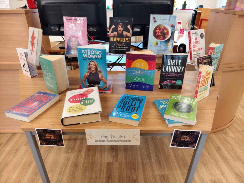 Christie Community Library New Year library book display